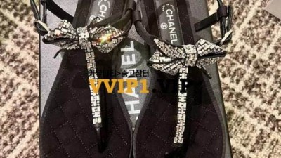 #폭스샵 샤넬 그로스그레인 비쥬 큐빅 리본 샌들 플립플랍 G38853 검수사진✔ ☆☆☆☆☆