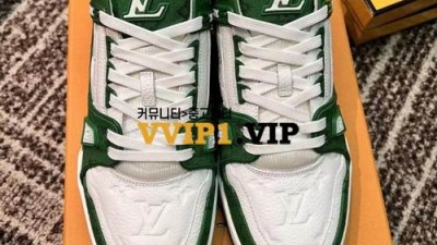 루이비통 LV 트레이너 스니커즈 모노그램 데님 그린 검수사진✔ ☆☆☆☆☆