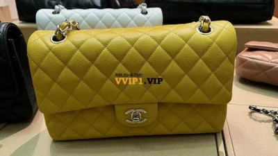 #지존샵 샤넬 클래식 플랩백 캐비어 샴페인골드 노랭이 미듐 클미 SIZE 25.5cm A01112 검수사진✔ ☆☆☆☆☆