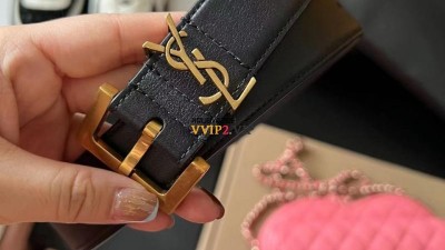 #무역 생로랑 YSL 모노그램 금장 가죽 벨트 SIZE 70 75 80 85 90 # 3CM 검수사진✔ ☆☆☆☆☆