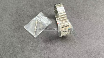 까르띠에 산토스 스틸 화이트 미듐 여성시계 35MM + 316L + 재팬 미요타 9015 / 1847MC 오토메틱 무브먼트 검수사진  #BV공장