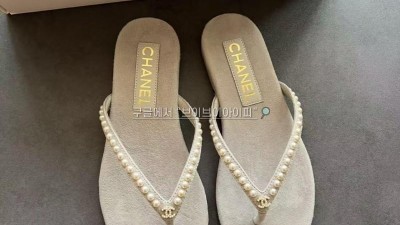 샤넬 25C 크루즈 진주 CC 로고 스웨이드 쪼리 플리플랍 그레이 G46205 검수사진 #차차샵