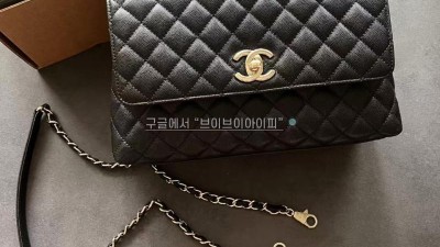 샤넬 코코핸들 라지(구미듐) 하드캐비어 블랙 금장 샴페인골드 A92991 18x29x12cm 검수사진 #지존샵