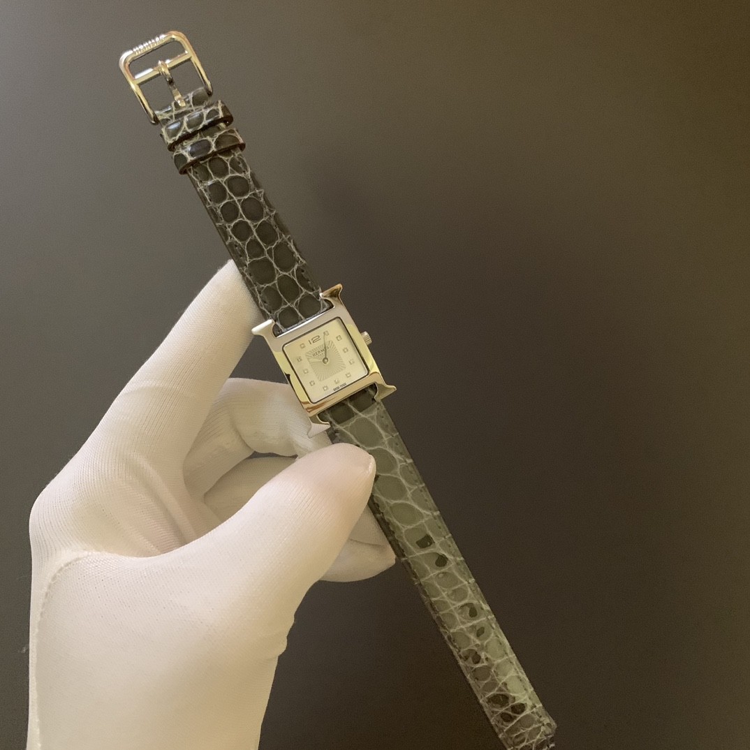 에르메스 H아워 여성 가죽 시계 PM 21MM + 904L + 스위스 쿼츠 무브먼트 + 송아지가죽밴드 + 악어가죽밴드 + 리얼다이아몬드세팅 ☆☆☆☆☆