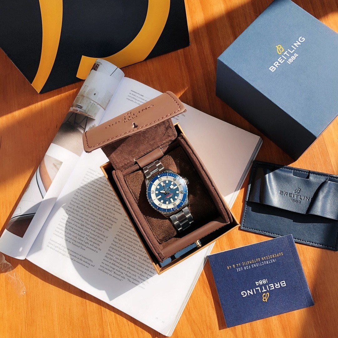 #신공장 브라이틀링(Breitling) 슈퍼오션 3 44MM + SW200 오토메틱 무브먼트 A17376211L2S1 1606098 ☆☆☆☆☆