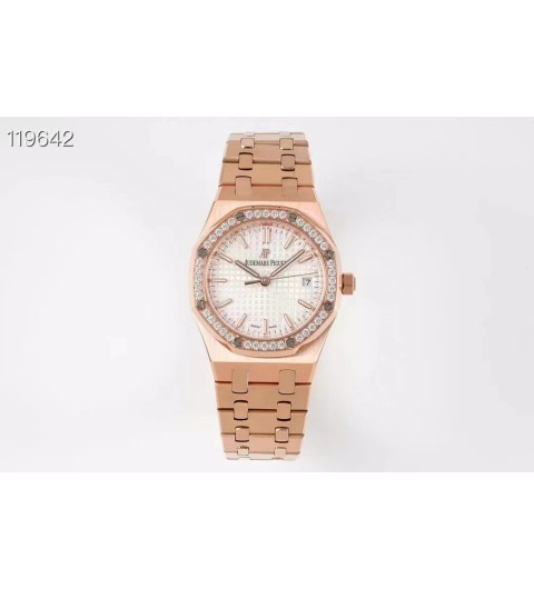 #8F 오데마피게 로얄오크 77350 / 77351 여성시계 34MM + 재팬 미요타 9015 > Calibre 5800 오토메틱 무브먼트 ☆☆☆☆☆
