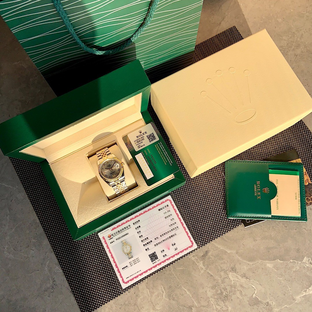 #신공장 로렉스 롤렉스 ROLEX 데이저스트 36MM + 18K 리얼 포금 옐로우골드 + 천연다이아몬드세팅 + 스위스 SW200 오토메틱무브먼트 ☆☆☆☆☆