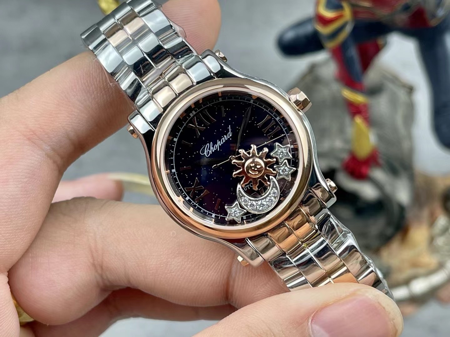 쇼파드 Chopard 해피 스포츠 선,문 & 스타 력셔리 여성시계 278573-6027 30MM ☆☆☆☆☆