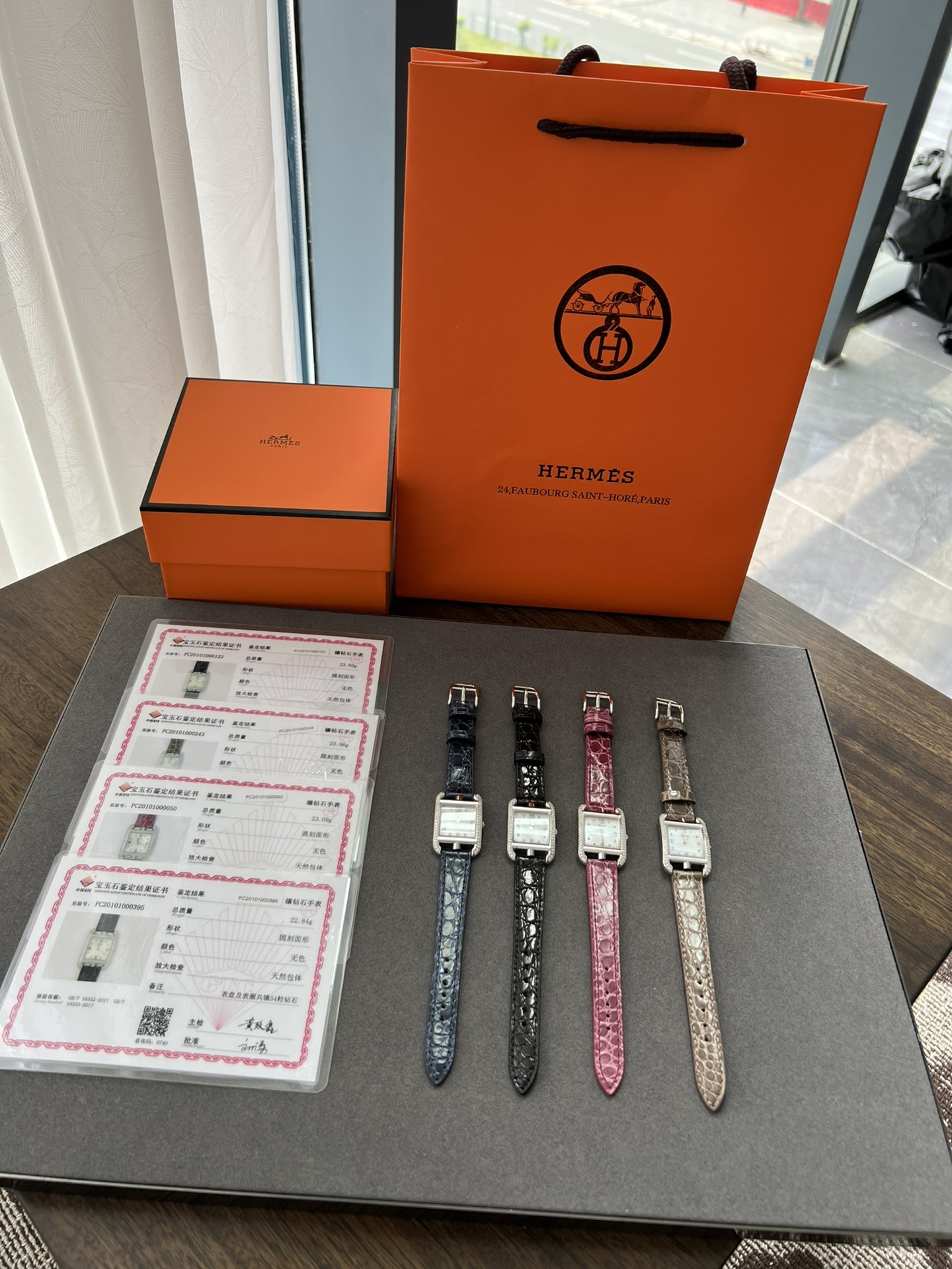 에르메스 Hermes 케이브 코드 워치 23*23MM + 리얼다이아몬드세팅 + ETA 스위스 쿼츠무브먼트 ☆☆☆☆☆ #신공장