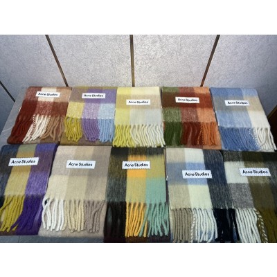 아크네스튜디오 Acne Studios 레인보우 체크 무늬 스카프 머플러 # 알파가 33% + 울 25% + 나일론 22% + 모헤어 20% ☆☆☆☆☆ #vvip공장
