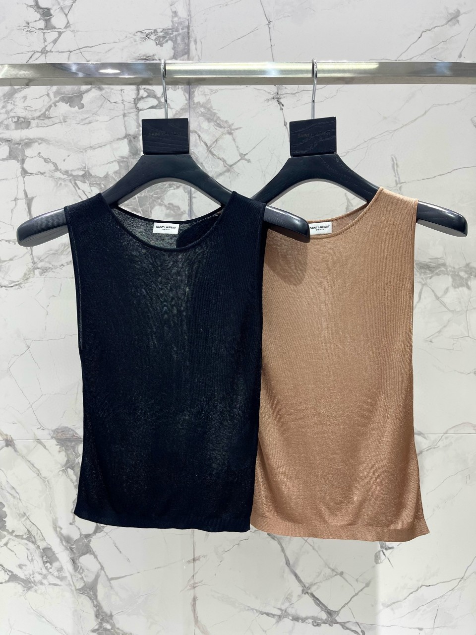 생로랑 SAINT LAURENT 시스루 민소매 실크 아이스 나시 베스트 SIZE S M L ☆☆☆☆☆
