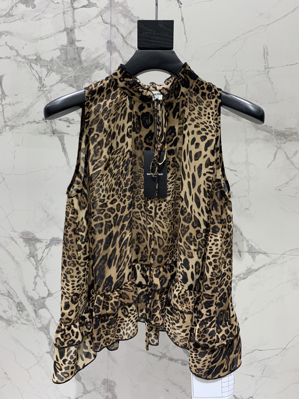생로랑 SAINT LAURENT 레오파트 나시 블라우스 SIZE S M L ☆☆☆☆☆
