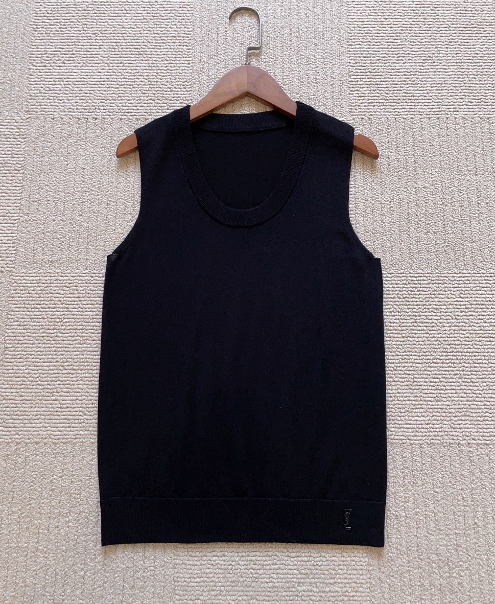 생로랑 SAINT LAURENT U넥 블랙 조끼 베스트 SIZE XS S M ☆☆☆☆☆
