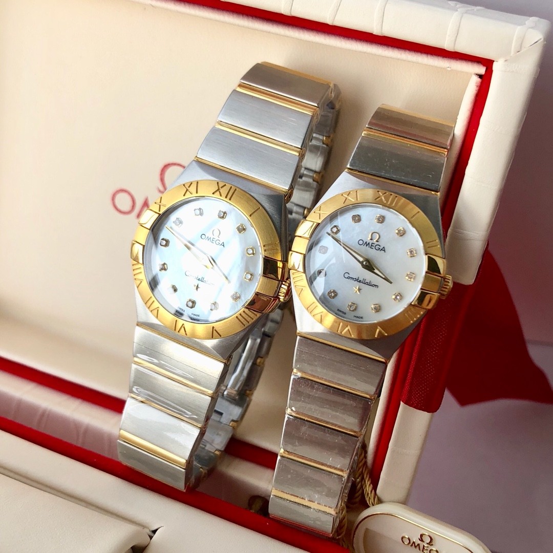 오메가 OMEGA 여성 시계 컨스텔레이션 쿼츠 24MM/27MM + Cal1376 쿼츠무브먼트 + 316L + 리얼 다이아몬드 세팅 + 사파이어글라스 #신공장