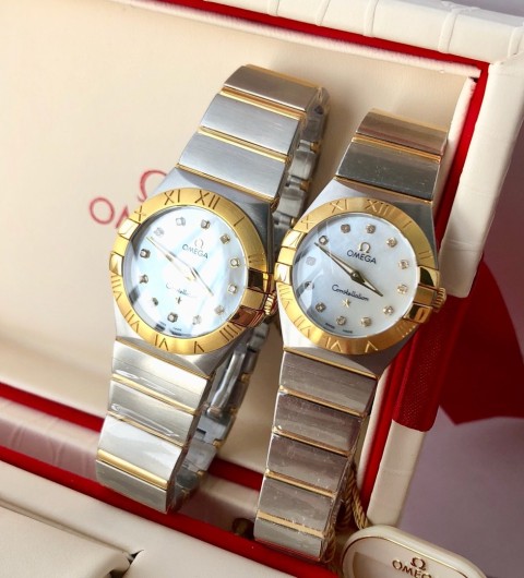 오메가 OMEGA 여성 시계 컨스텔레이션 쿼츠 24MM/27MM + Cal1376 쿼츠무브먼트 + 316L + 리얼 다이아몬드 세팅 + 사파이어글라스 #신공장