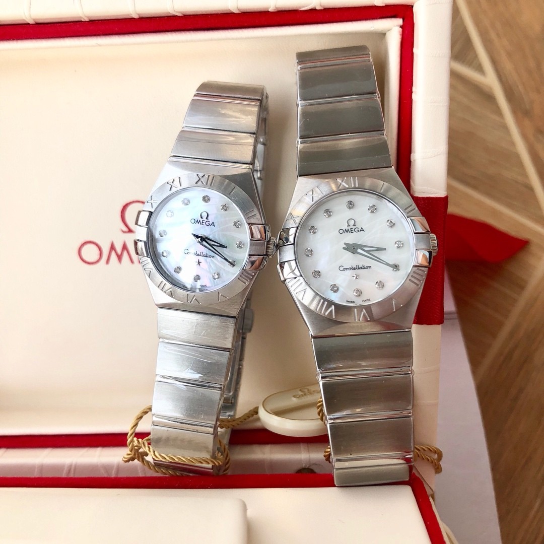 오메가 OMEGA 여성 시계 컨스텔레이션 쿼츠 24MM/27MM + Cal1376 쿼츠무브먼트 + 316L + 리얼 다이아몬드 세팅 + 사파이어글라스 #신공장