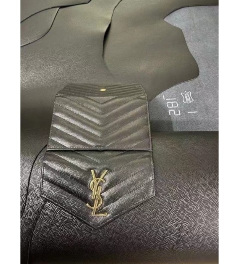 생로랑 SAINT LAURENT 모노그램 엔벨로프 플랩 지갑 블랙 골드 414404BOWO11000 [사이즈] 13x9cm #vvip공장
