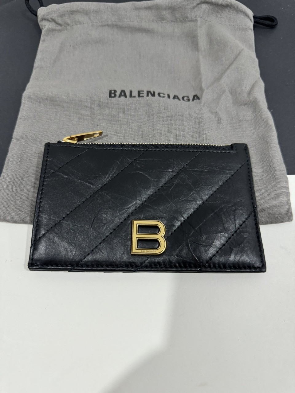 발렌시아가 BALENCIAGA 크러쉬 롱 코인 앤 카드 홀더 퀼티드 블랙 [사이즈] 13.4x7.8x1cm #vvip공장
