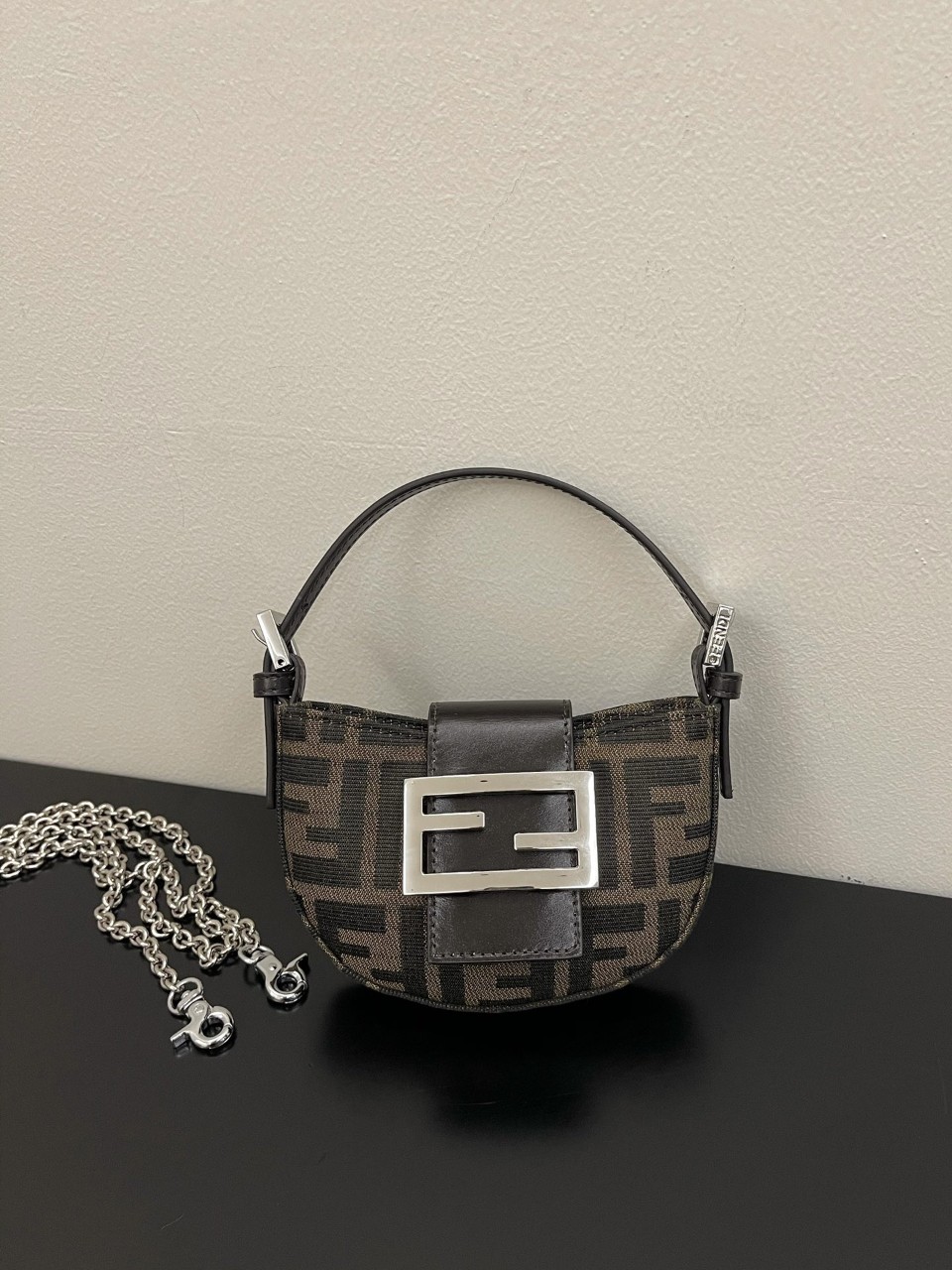 펜디 FENDI FF 자카드 패브릭 주카 미니백 #boxini