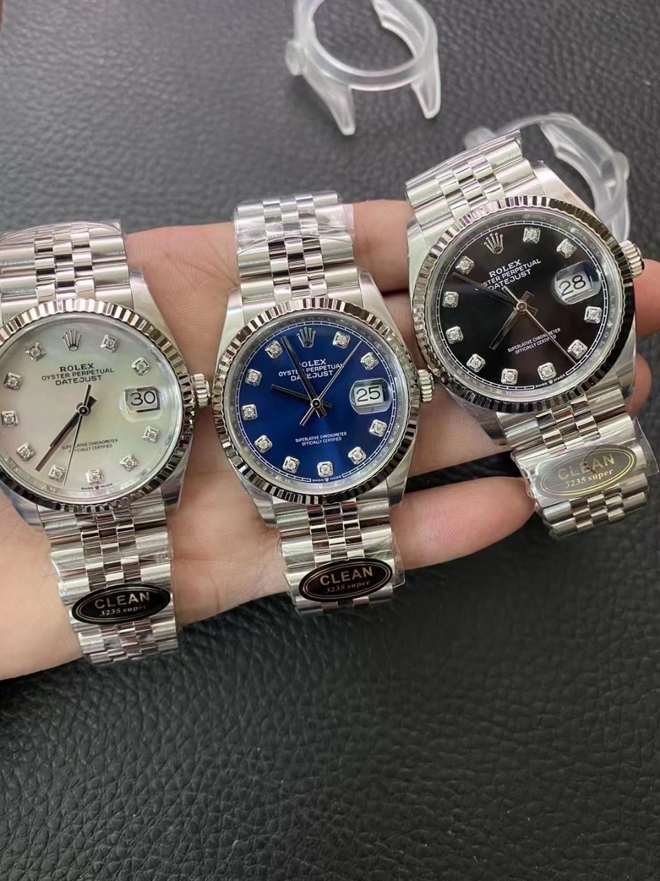 로렉스 롤렉스 데이저스트36mm 텍스쳐다이얼 텐포인트 쥬빌리 자개/블루/블랙 36x11.5MM + Asian 3235 rolex clone automatic movement at 28800vph 무브먼트 + 904L #클린공장