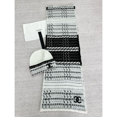샤넬 CC로고 캐시미어 머플러 + 비니 #타지아