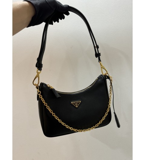 24FW 프라다 1BC204 2CYS F0002 리에디션 가죽 미니백 블랙 23x18x6cm #vvip공장