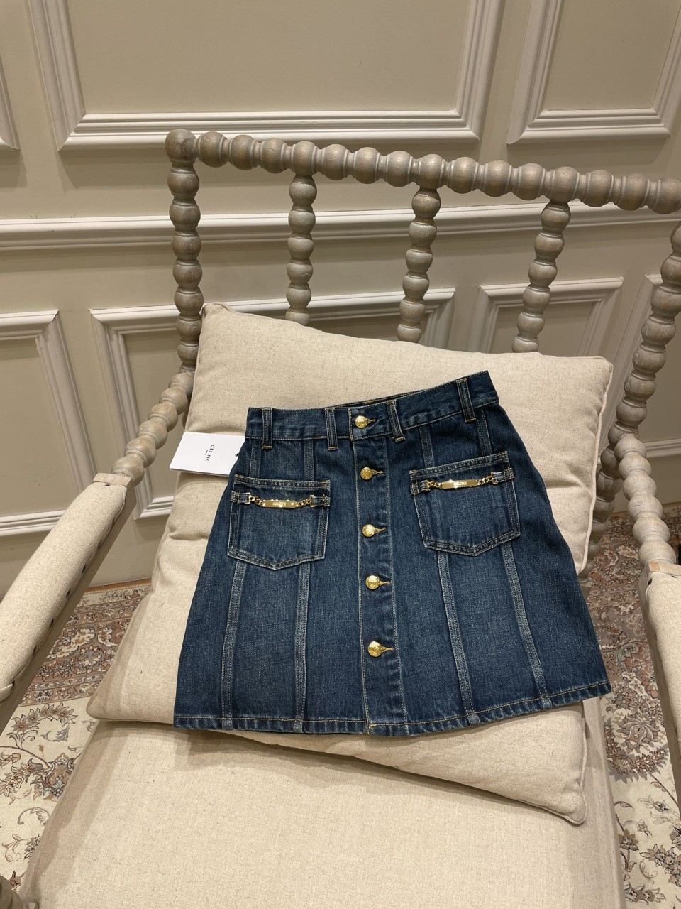 CELINE SS22 데님 스커트 여성 블루 26 27