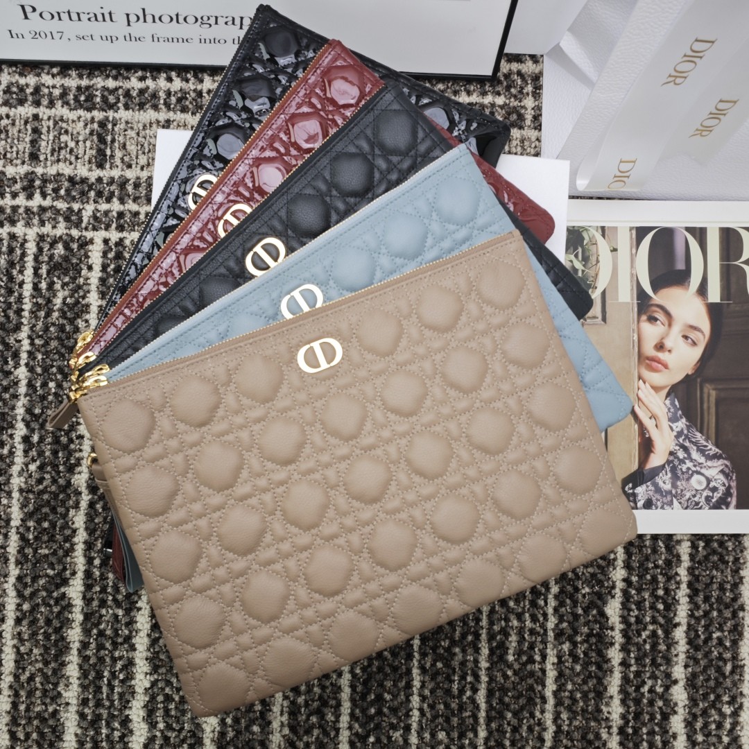 디올 CARO 카로 라지 데일리 파우치 S5086UWHC 4색상 30x21.5cm #여왕샵