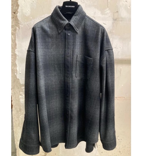 발렌시아가 오버사이즈 셔츠 그레이/블랙 XS S M L