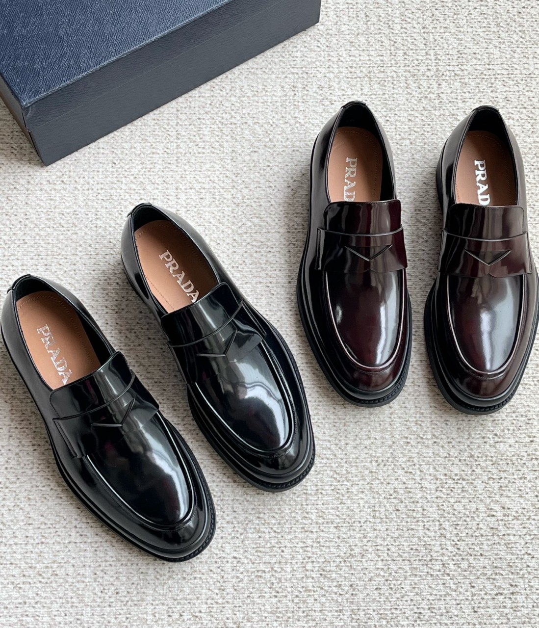 프라다 PRADA 비지니스 캐주얼 남성 구두 로퍼 39~44 굽 4cm