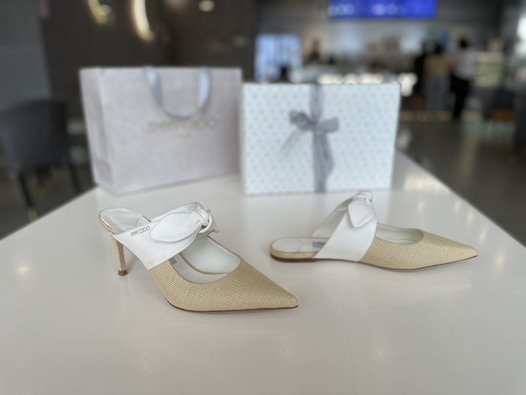지미추 Jimmy Choo 랄리 우븐 플랫 뮬, 75 샌들힐 34~40 굽 7.5cm