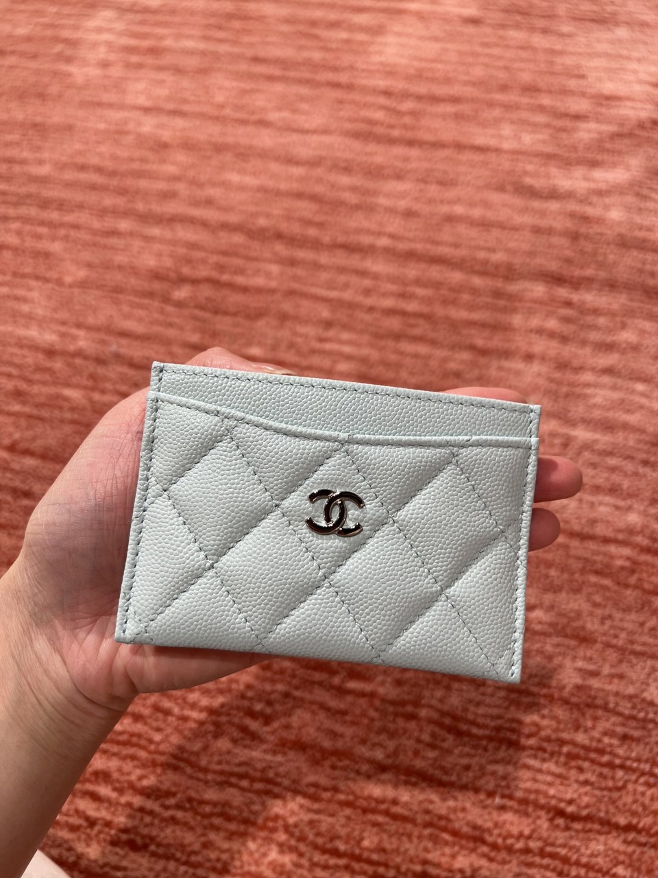 샤넬 CHANEL 클래식 카드지갑 카드홀더 카드슬롯 라이트블루 은장 AP0214 #지존샵