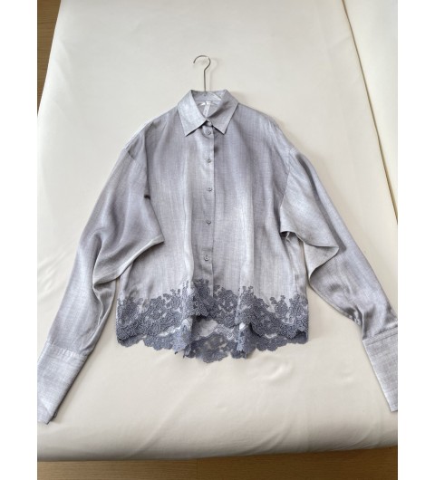 ERMANNO SCERVINO 에르마노 설비노 레귤러 새틴 셔츠 34 36 38