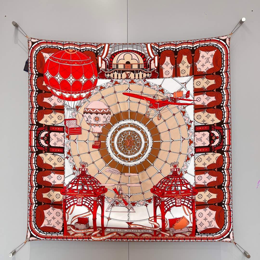 루이비통 실크 스카프 90x90cm 100% 실크