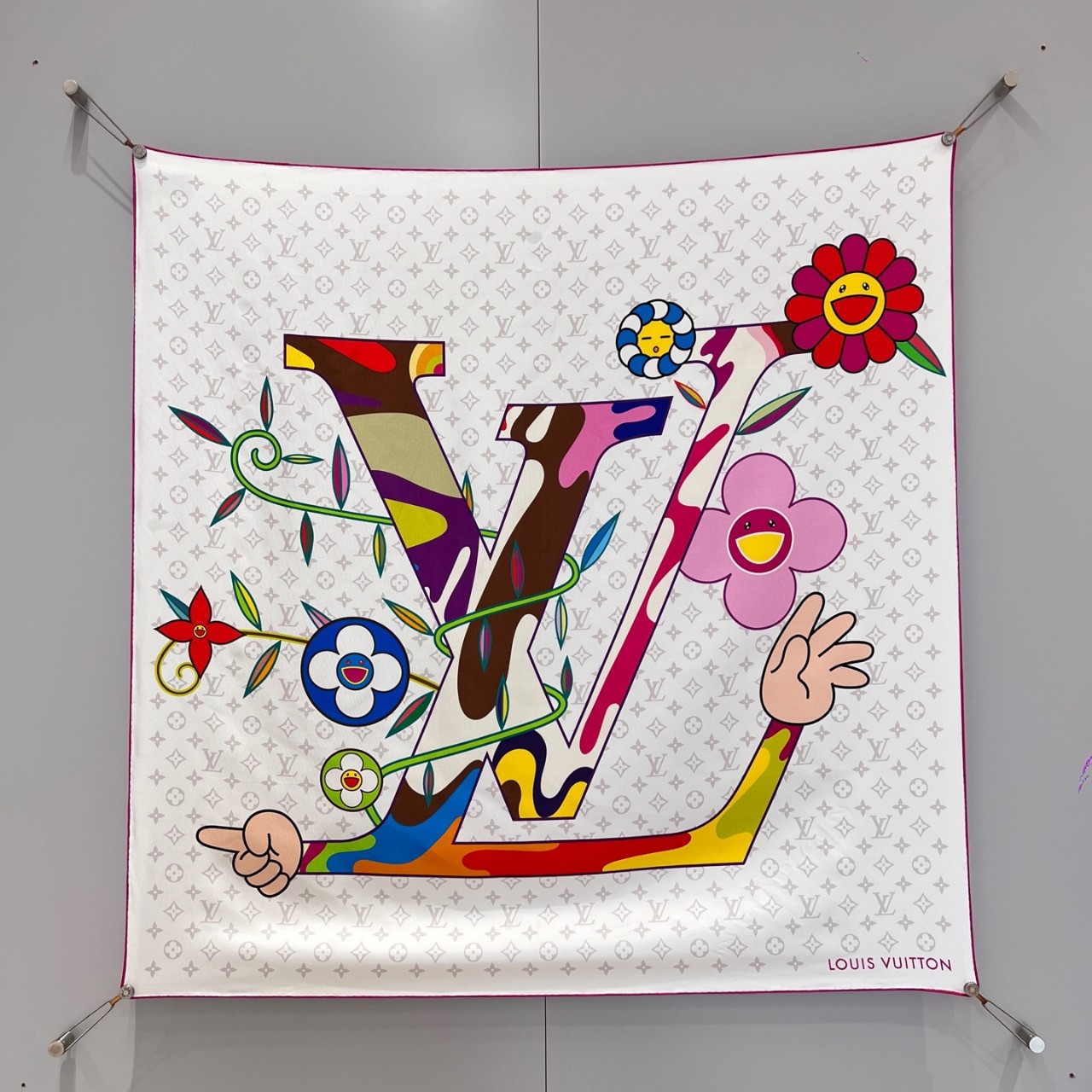 루이비통 실크 스카프 90x90cm 100% 실크