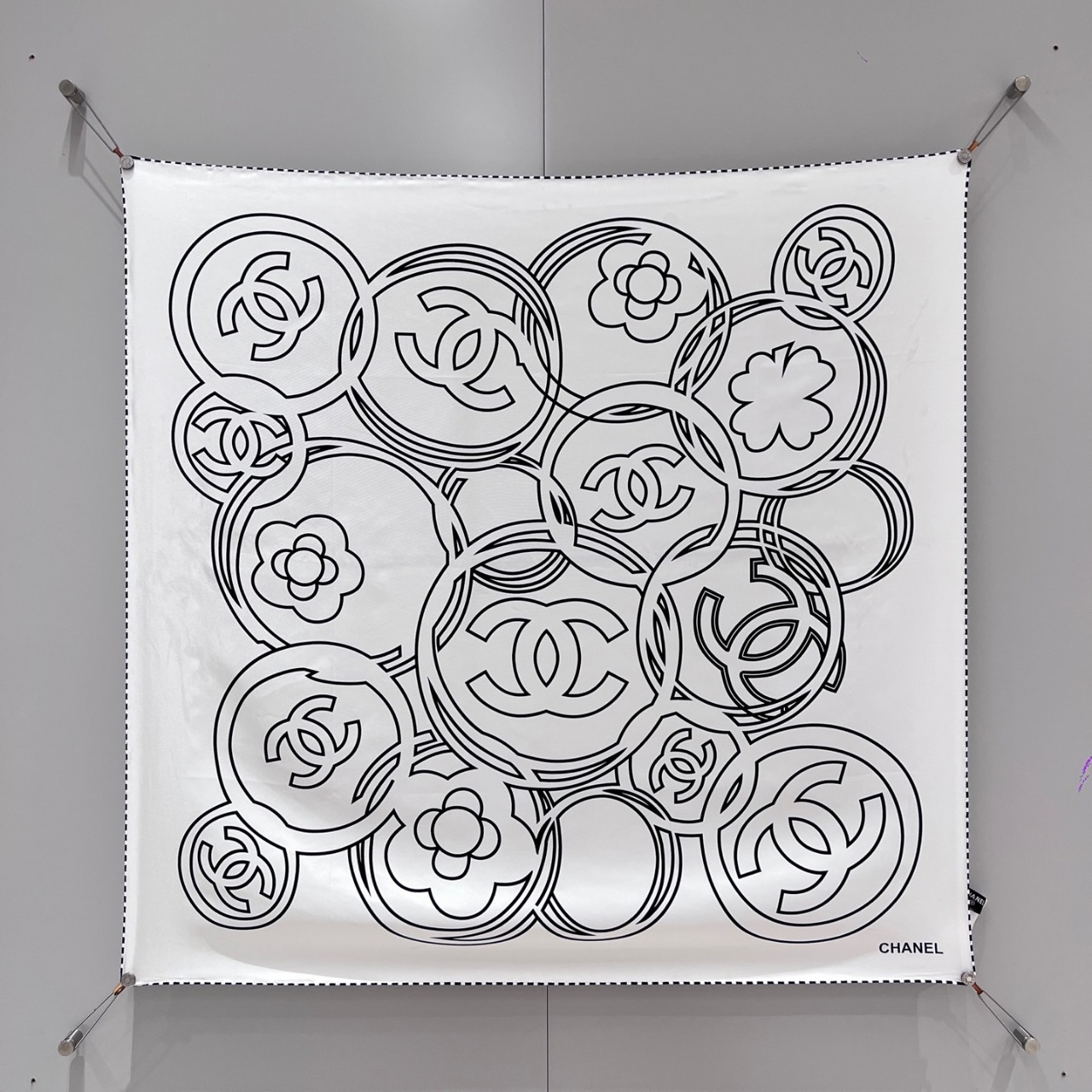 샤넬 CHANEL 실크 스카프 90x90cm 100% 실크