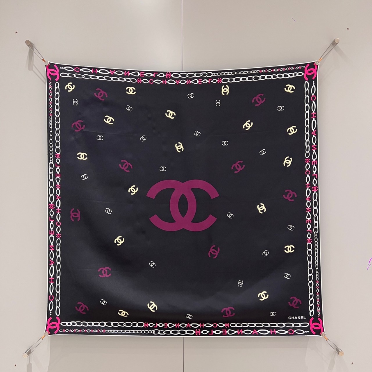 샤넬 CHANEL 실크 스카프 90x90cm 100% 실크