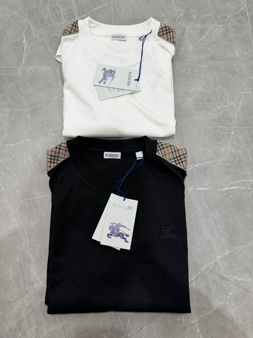 버버리 BURBERRY 체크 마감 코튼 티셔츠 8106248 8106246 XS~XXL #브이브이아이피공장