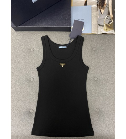 프라다 PRADA 니트 저지 탱크 탑 36 38 40