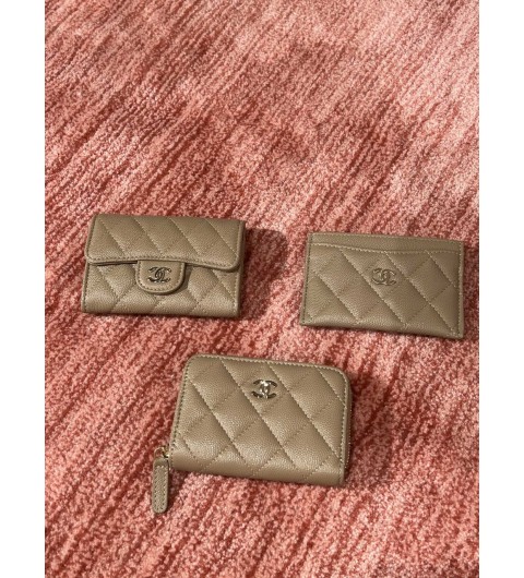 샤넬 CHANEL 클래식 클똑 지퍼돌이 카드지갑 카드홀더 카드슬롯 라이트그레이 #지존샵