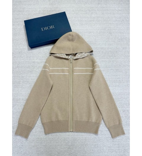 디올 리버서블 후드 지퍼 가디건 베이지 캐시미어 블렌드 니트 + 팬츠 & Dior Oblique 모티브 054G12AM055_X1871 36 38 40 #타지아