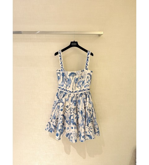 Agua Bendita Lima 프린트 코튼 미니 드레스 79I-CE8020 S M L XL
