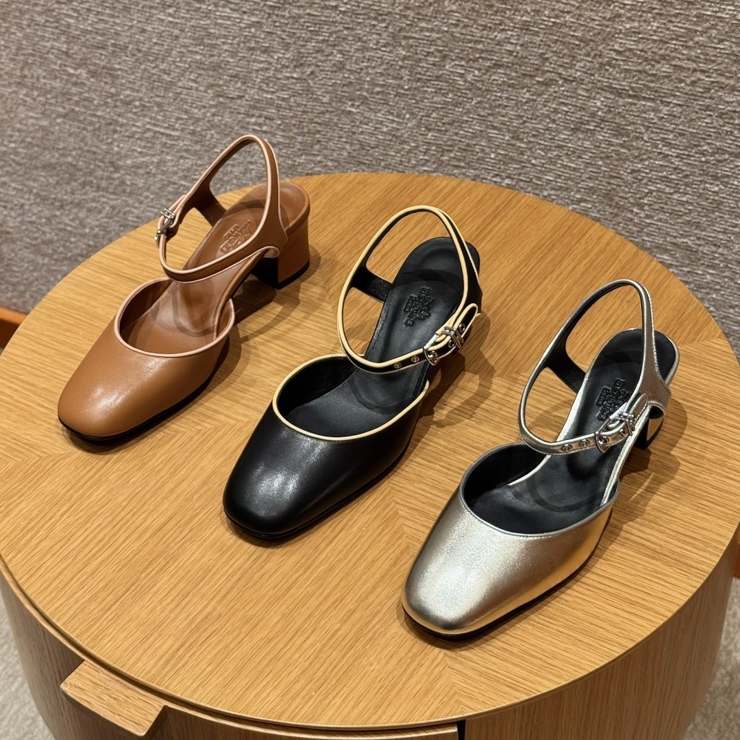 에르메스 카밀라 60힐 레더 하이힐 펌프스 브라운 Hermes Kamilla 60 pump - H251270Z1W 34~41