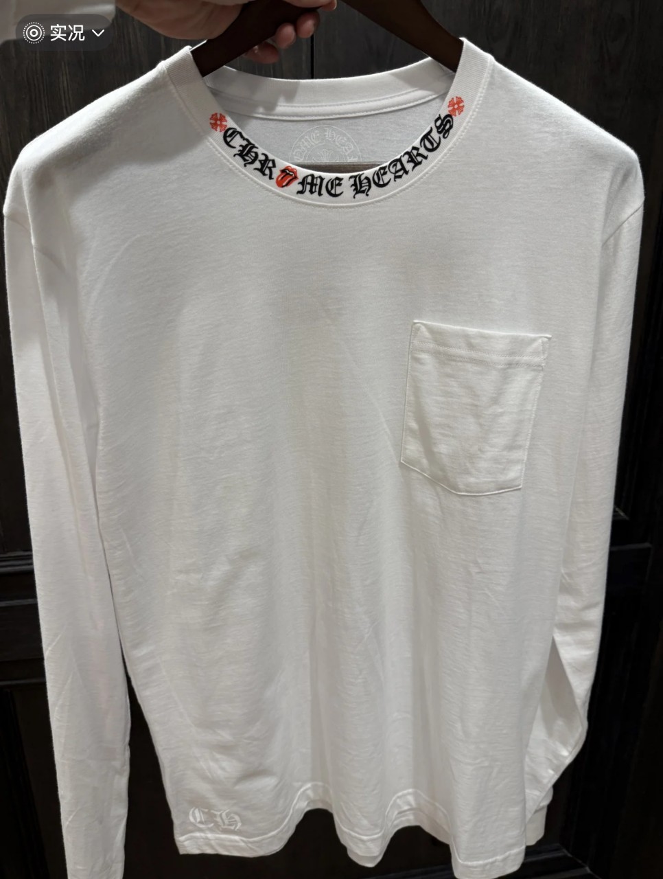 크롬하츠 롤링 스톤즈 2024 긴팔 티셔츠 화이트 레드 S M L XL