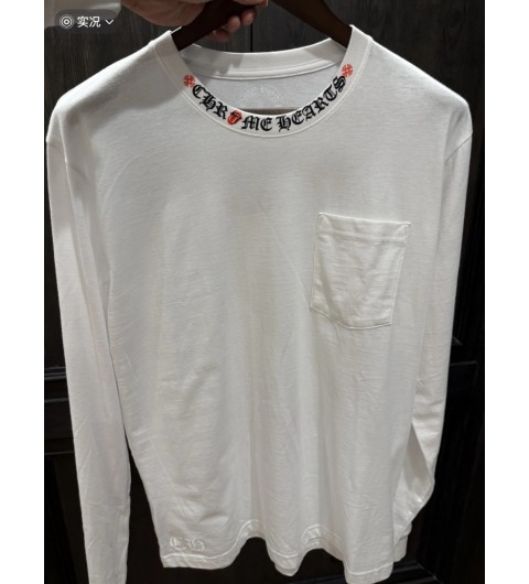크롬하츠 롤링 스톤즈 2024 긴팔 티셔츠 화이트 레드 S M L XL