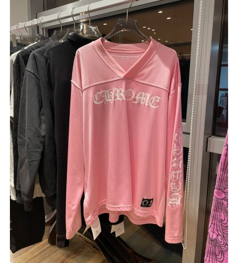 크롬하츠 러브 유 메쉬 웜 업 저지 핑크 긴팔티셔츠 S M L XL