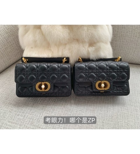 디올 졸리백 Dior Jolie 스몰 탑 핸들백 블랙 까나쥬 송아지 가죽 M9271UBHI_M900 #엔젤샵