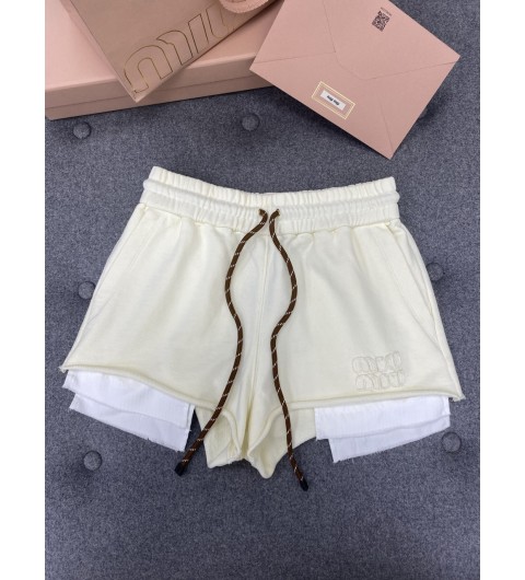미우미우 면 플리스 반바지 슬림핏 MJP321_15AV_F0018_S_OOO 36 38 40