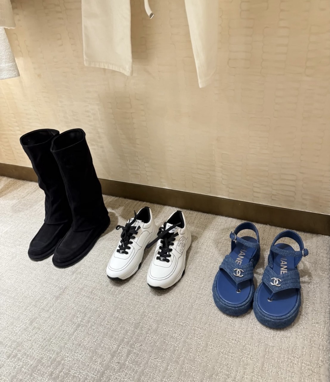 샤넬 25SS CC로고 스트랩 플랫폼 샌들 G46108 (데님) 35~38 굽 4cm #폭스샵