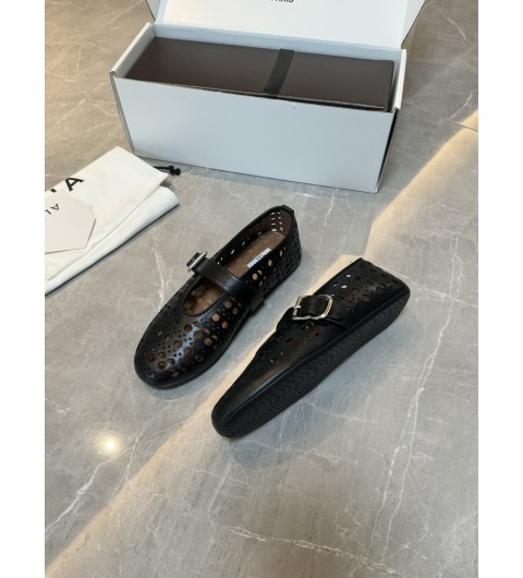 24FW 알라이아 뮬 슬리퍼 AA3A029CK216 999 NOIR 35~40